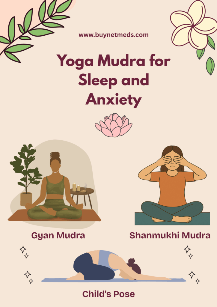 Person practicing yoga mudra for sleep and anxiety relief.